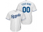 Men's Kansas City Royals Majestic White Home Cool Base Custom Stitched Name Number Jersey