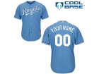 Men's Kansas City Royals Majestic Baby Blue Cool Base Custom Stitched Name Number Jersey