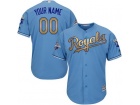 Men's Kansas City Royals Blue Golden Number Cool Base Custom Stitched Name Number Jersey