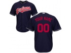 Men's Cleveland Indians Majestic Navy Cool Base Cool Base Custom Stitched Name Number Jersey