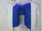 Chicago Cubs Blank White Blue Splite Cool Base Jersey