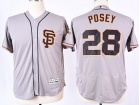 San Francisco Giants #28 Buster Posey Grey SF Flexbase Jersey