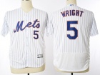 New York Mets #5 David Wright White Pinstrip Flexbase Jersey