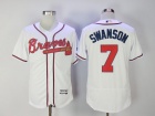 Men's Atlanta Braves #7 Dansby Swanson Home White Flex Base Stitched Baseball Jersey