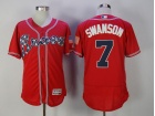 Atlanta Braves #7 Dansby Swanson Red Flex Base Jersey