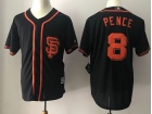 San Francisco Giants #8 Hunter Pence Black SF Orange Number Cool Base Jersey