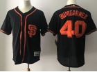 San Francisco Giants #40 Madison Bumgarner Black SF Orange Number Cool Base Jersey