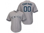 Men's New York Yankees Majestic Gray Road Cool Base Cool Base Custom Stitched Name Number Jersey