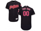 Men's Cleveland Indians Majestic Alternate Navy Flex Base Custom Stitched Name Number Jersey