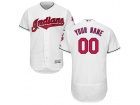 Men's Cleveland Indians Majestic Home White Flex Base Custom Stitched Name Number Jersey