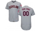 Men's Cleveland Indians Majestic Road Gray Flex Base Custom Stitched Name Number Jersey