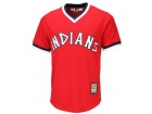 Men's Cleveland Indians Majestic Red Alternate Cooperstown Cool Base Custom Stitched Name Number Jersey