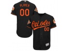 Men's Baltimore Orioles Majestic Alternate Black Cool Base Custom Stitched Name Number Jersey with 2...