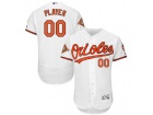 Men's Baltimore Orioles Majestic Home White Cool Base Custom Stitched Name Number Jersey with 25th w...