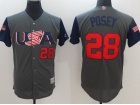 Custom Men's USA Baseball Buster Posey Gray 2017 World Baseball Classic Authentic Jersey