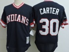 Cleveland Indians #30 Joe Carter Blue Pullover Throwback Jerseys