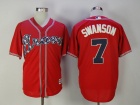 Men's Atlanta Braves #7 Dansby Swanson Red Cool Base Stitched Baseball Jersey