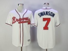 Men's Atlanta Braves #7 Dansby Swanson White Cool Base Stitched Baseball Jersey