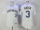 Milwaukee Brewers #3 Orlando Arcia White Strips Flexbase Jerseys