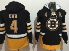 Boston Bruins #4 Bobby Orr Black Hockey Hoodie