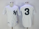 New York Yankees #3 Babe Ruth White Strips 1929 Throwback Jerseys