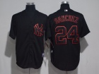 New York Yankees #24 Gary Sanchez Black Grey Strips Cool Base Baseball Jersey