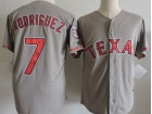 Texas Rangers #7 Ivan Rodriguez Grey Throwback Jersey