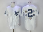 New York Yankees #2 Derek Jeter White 5 World Series Patch Commemorative Baseball Jersey