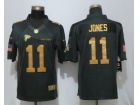 Atlanta Falcons #11 Julio Jones Anthracite 2016 Salute to Service Gold Number Limited Football Jerse...