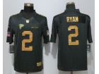 Atlanta Falcons #2 Matt Ryan Anthracite 2016 Salute to Service Gold Number Limited Football Jerseys