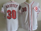 Cincinnati Reds #30 Ken Griffey Jr White Hall Of Fame Cool Base Jersey