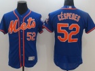 New York Mets #52 Yoenis Cespedes Blue Orange Number Flexbase Jerseys