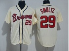 Atlanta Braves #29 John Smoltz Cream Throwback Jersey