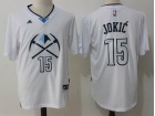 Denver Nuggets #15 Jokic White With Sleeves Stitched Basketball Jerseys