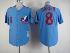 Montreal Expos #8 Gary Carter Blue 1982 Throwback Jersey