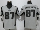 Women New England Patriots #87 Rob Gronkowski Gridiron Gray II Limited Jersey