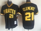 Pittsburgh Pirates #21 Robert Clemente Black Mesh Throwback Jersey