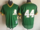 Oakland Athletics #44 Reggie Jackson Green AS Mesh Throwback Jersey