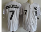 Chicago White Sox #7 Tim Anderson White Strips Cool Base Jerseys