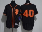 San Francisco Giants #40 Madison Bumgarner Black SF Orange Number Flexbase Jersey