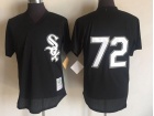 Chicago White Sox #72 Carlton Fisk Black Mesh Throwback Jersey