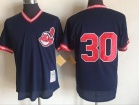 Cleveland Indians #30 Joe Carter Blue Mesh Throwback Jersey