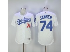 Los Angeles Dodgers #74 Kenley Jansen White FlexBase Jerseys