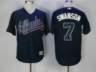 Men's Atlanta Braves #7 Dansby Swanson Blue Cool Base Jersey