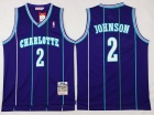 New Orleans Hornets #2 Larry Johnson Purple 1992-93 Hardwood Classic Throwback Jerseys