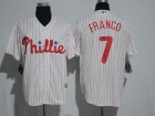 Philadelphia Phillies #7 Maikel Franco White Pinstrip Cool Base Jerseys