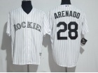 Colorado Rockies #28 Nolan Arenado White Cool Base Jerseys