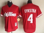 Philadelphia Phillies #4 Lenny Dykstra Red Throwback Jersey