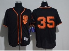 San Francisco Giants #35 Brandon Crawford Black SF Orange Number Flexbase Jersey