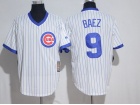 Chicago Cubs #9 Javier Baez White Pullover Throwback Jersey